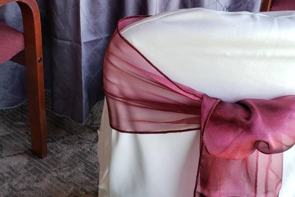 Chair Cover Burgundy Sash