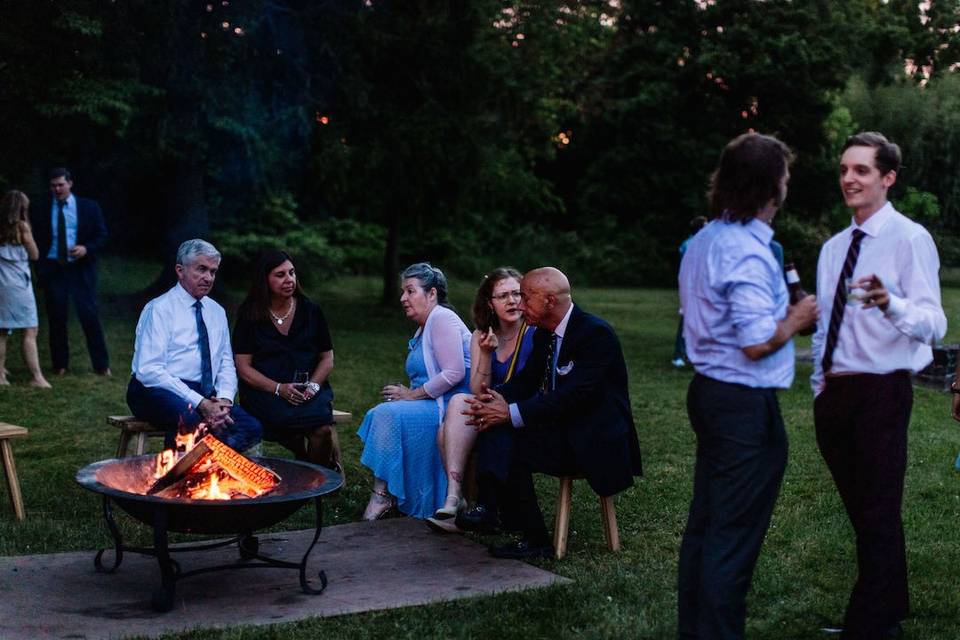 Fire pit near the patio