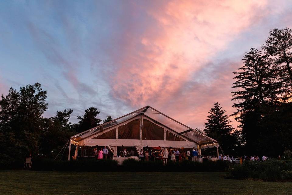 Estate Pavilion at sunset