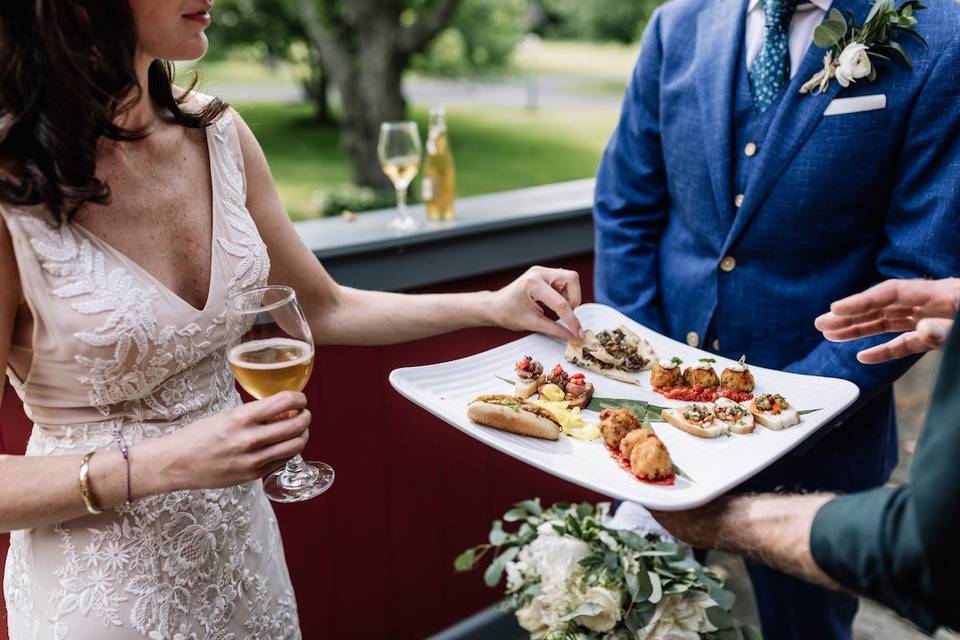 Hors d'oeuvres on the porch