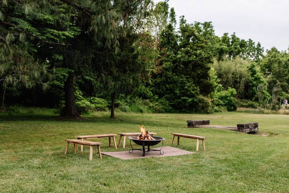 Fire pit near the pavilion