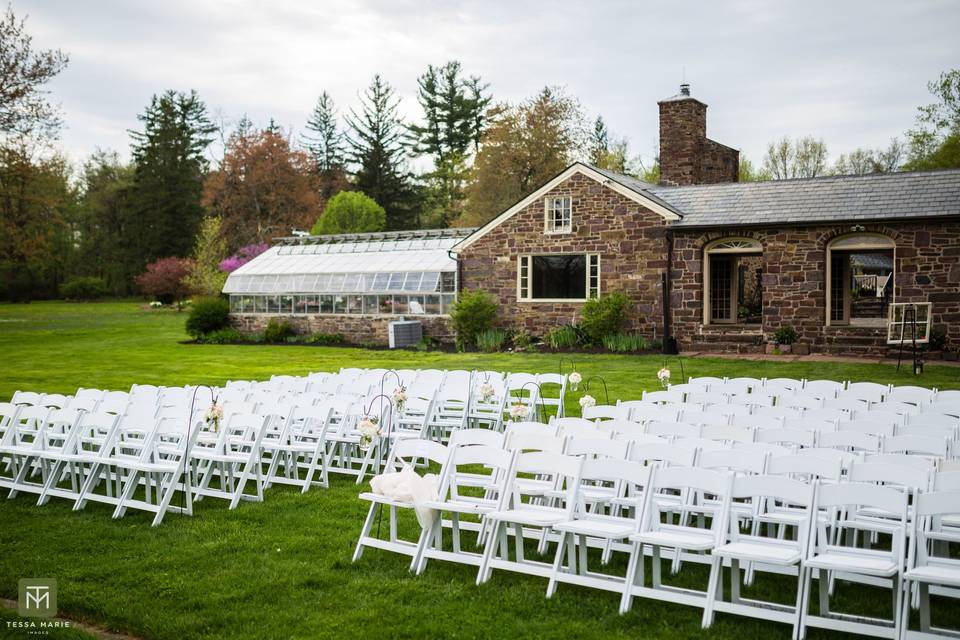 Outdoor wedding setup