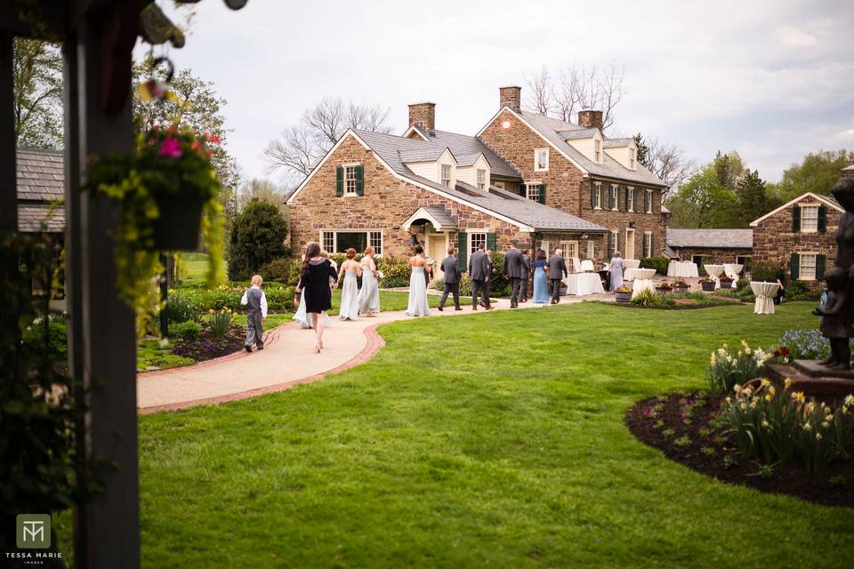 Outdoor wedding setup