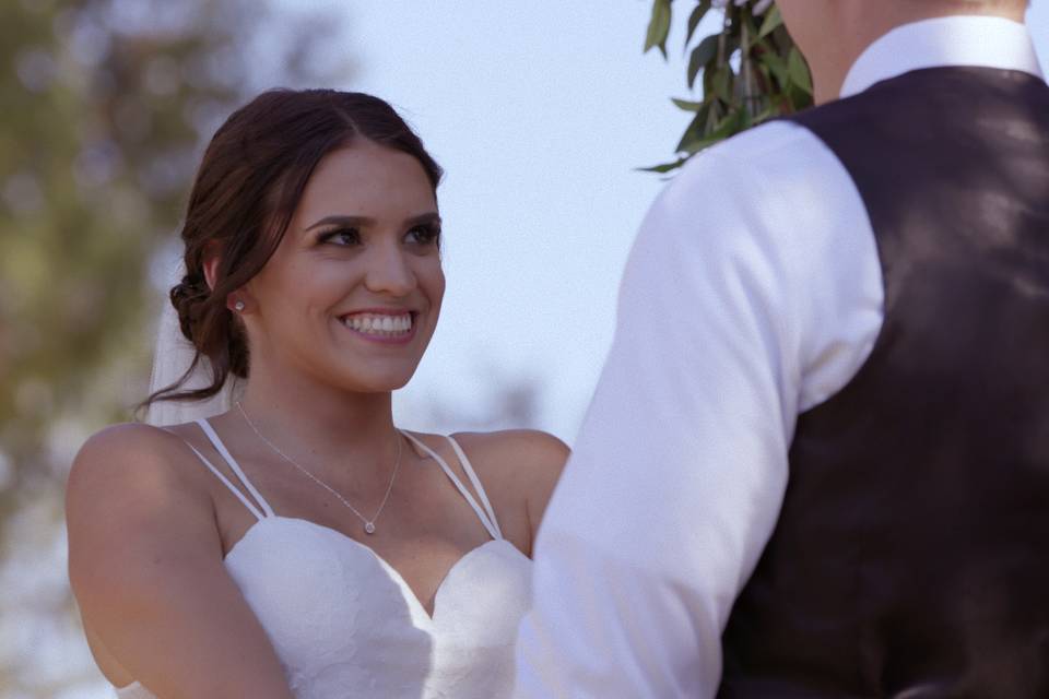 Bride and groom at the altar