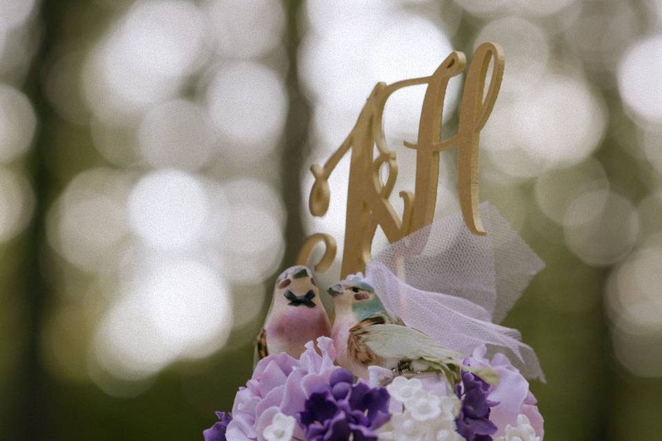 Initials wedding cake topper