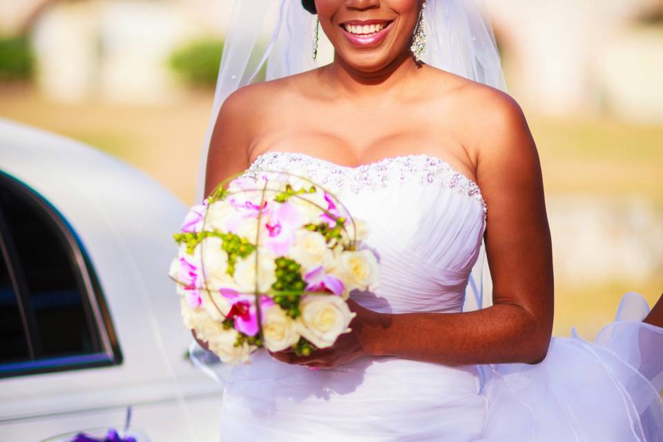 A smiling bride