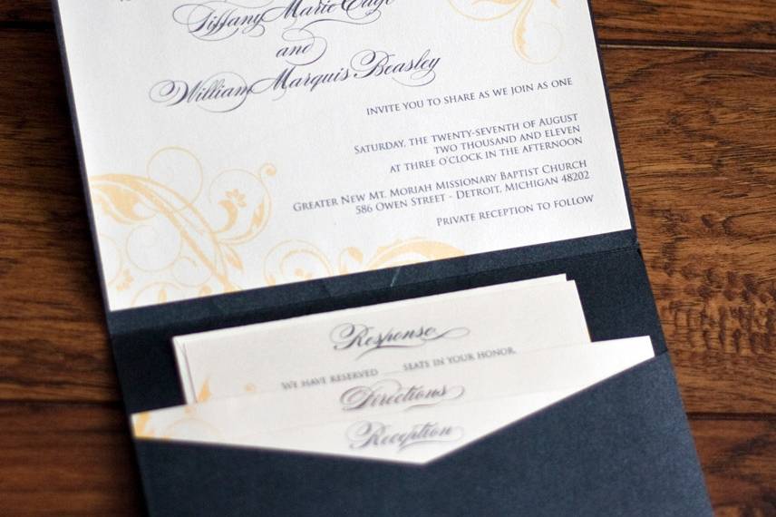 Tiffany & William's wedding invitation