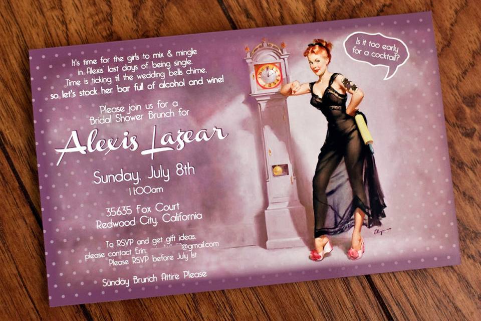 Alexis' bridal shower invitation