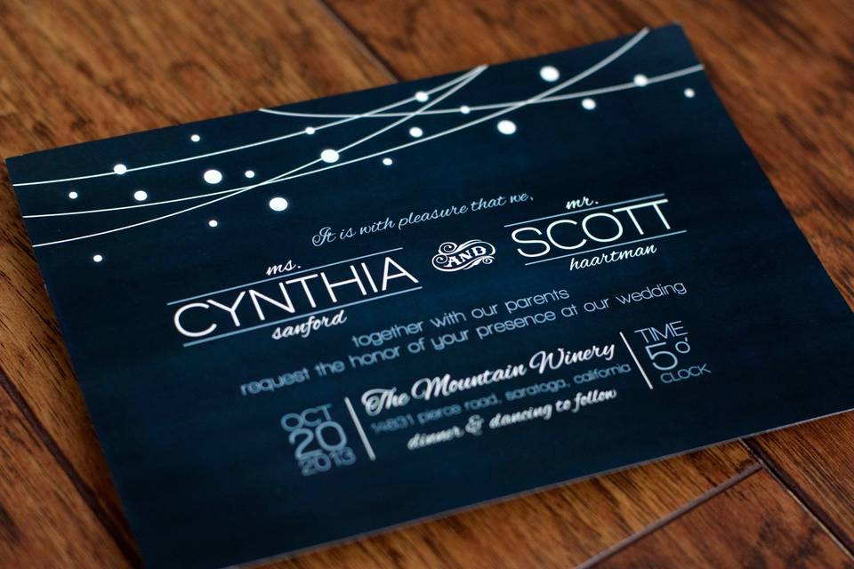 Cindy & Scott's wedding invitation