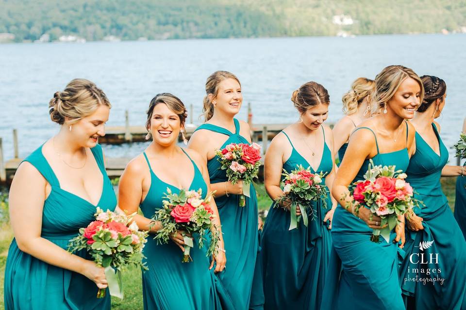 Colorful bridesmaids!