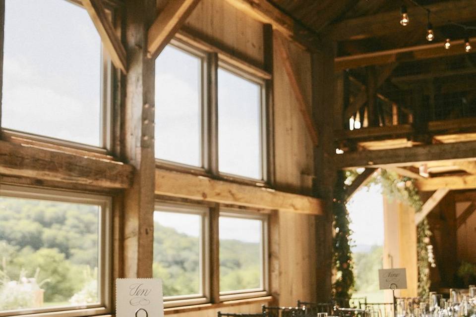 A barn with windows