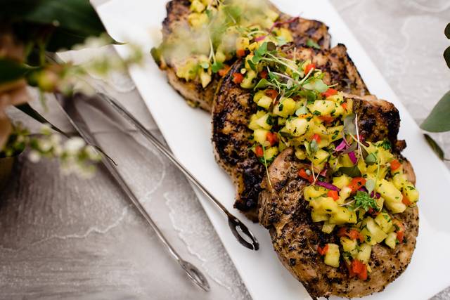 Porkchops with Pineapple Pico