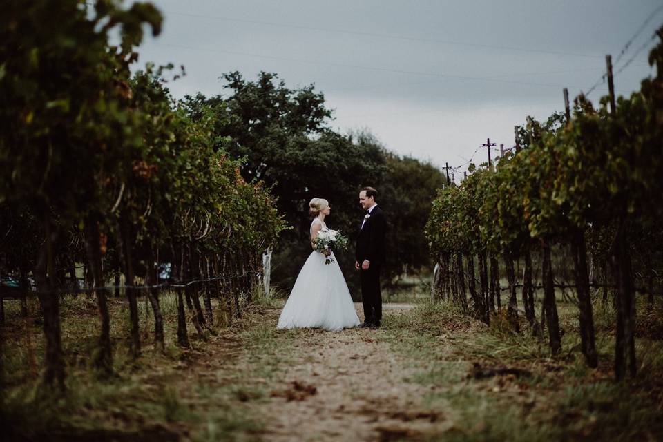 Couple in the vineyard