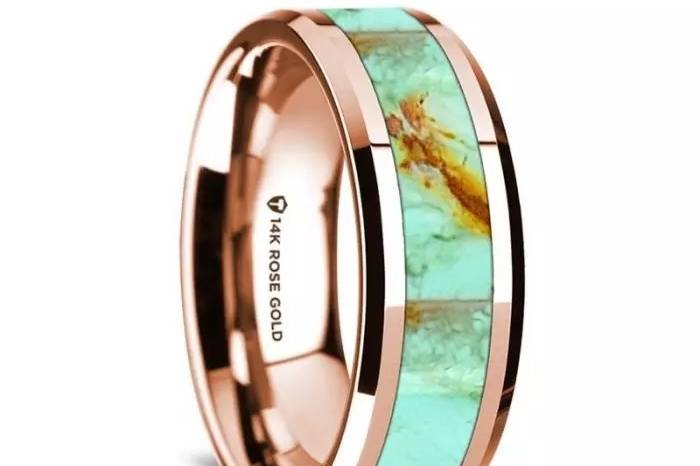 14kt rose gold turquoise