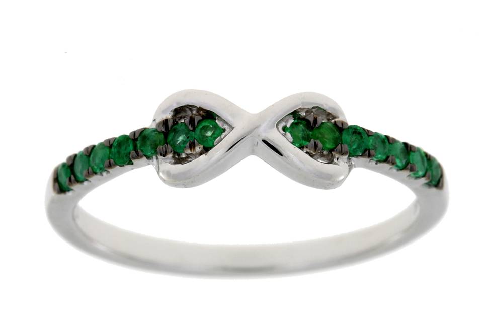 Emerald eternity symbol band