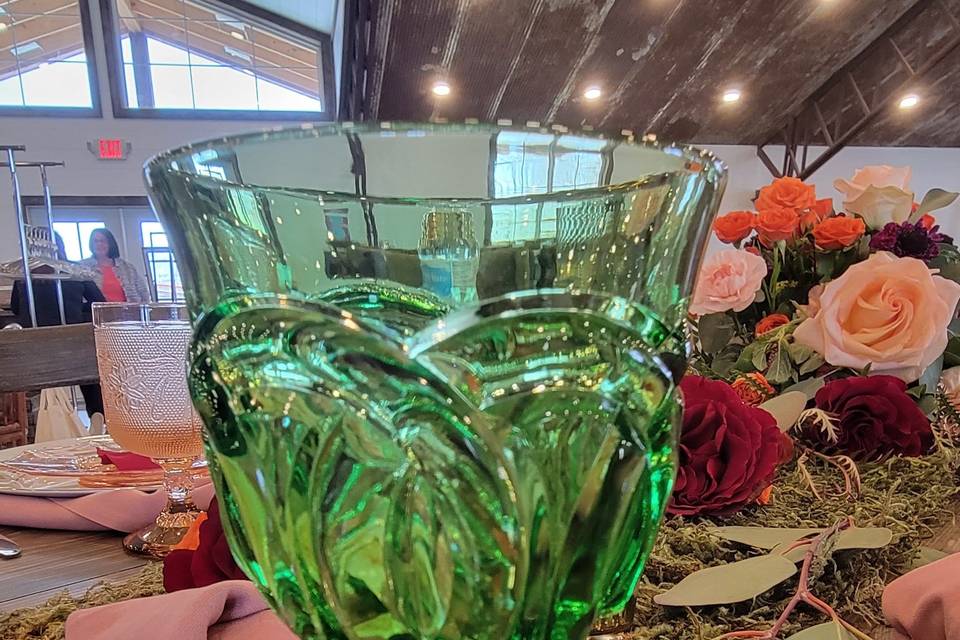 Vintage green goblet