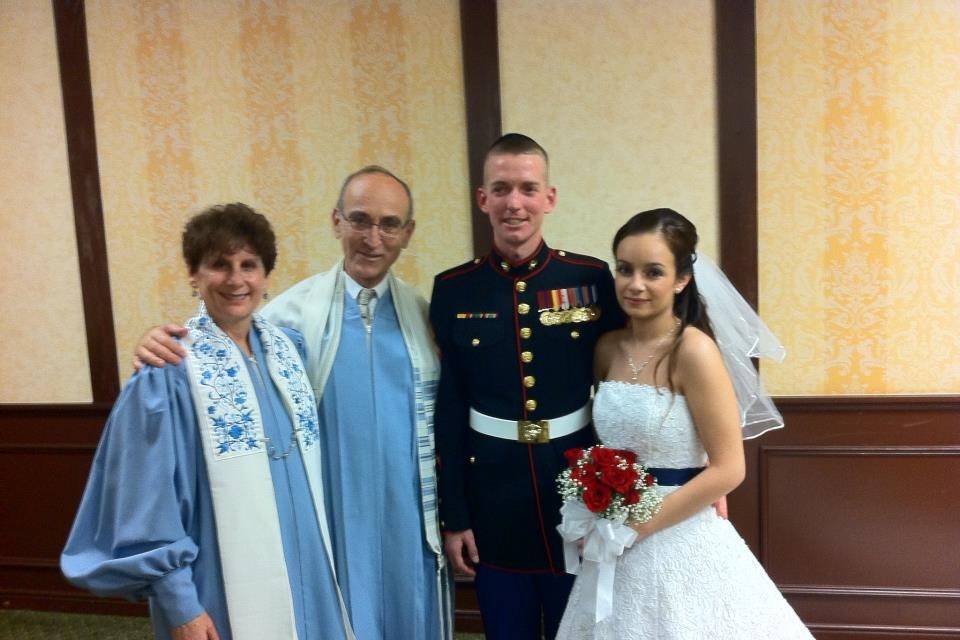 With the newlyweds