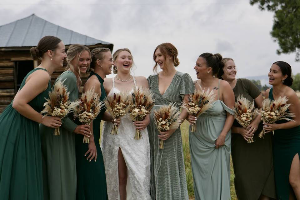 A bride & her ladies