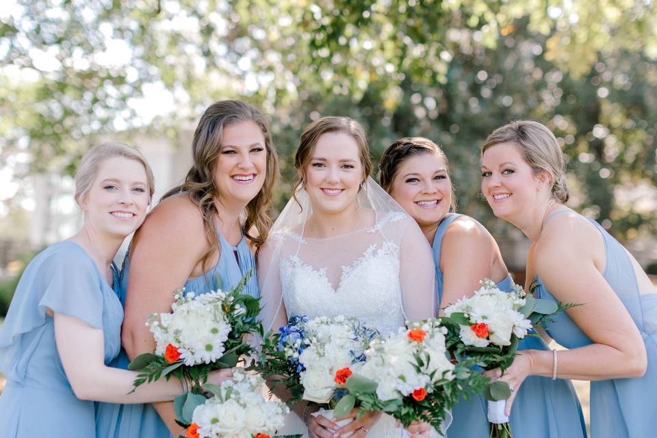 Bride with her attrendents