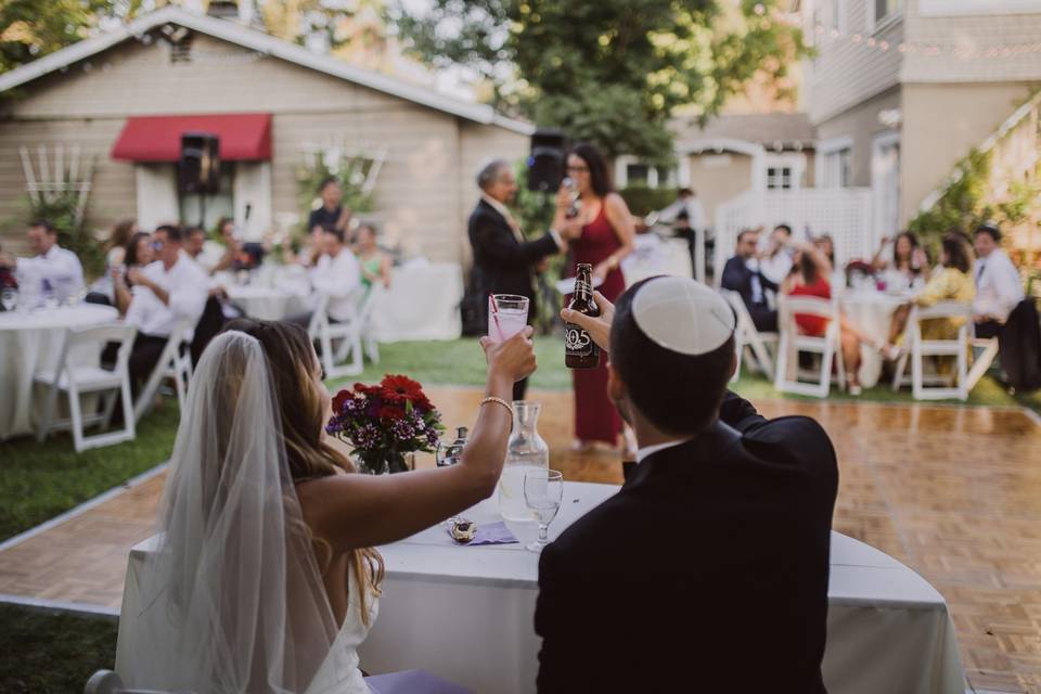 Celebrating with a drink