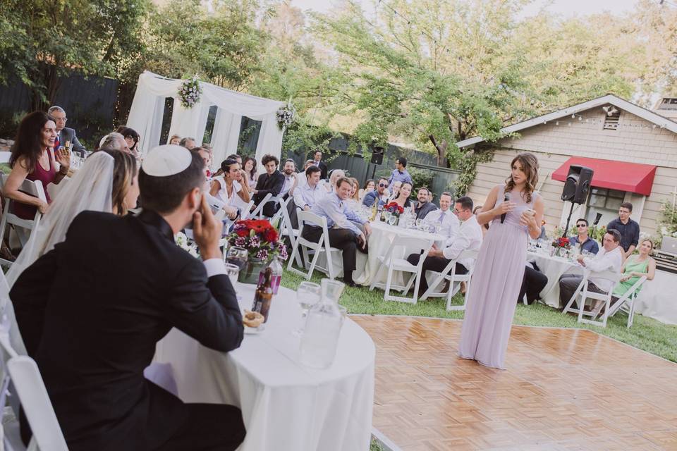 Toasting the couple