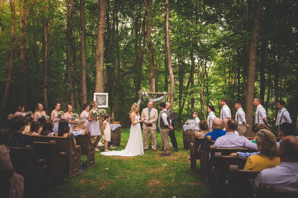 Outdoor wedding ceremony