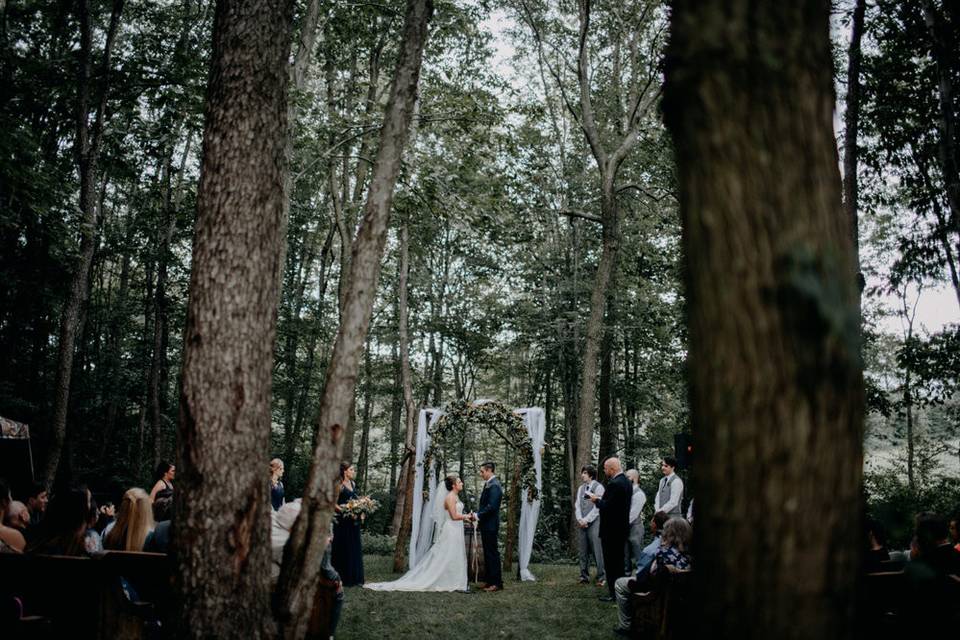 Outdoor wedding ceremony