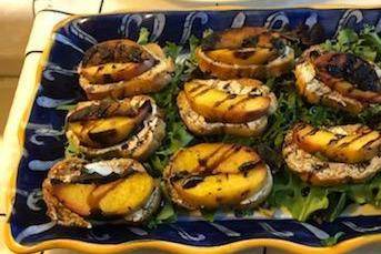 Goat Cheese and Peach Crostini