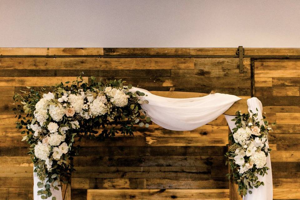 Arbor draping + florals