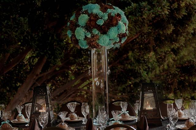 Table set up with centerpiece