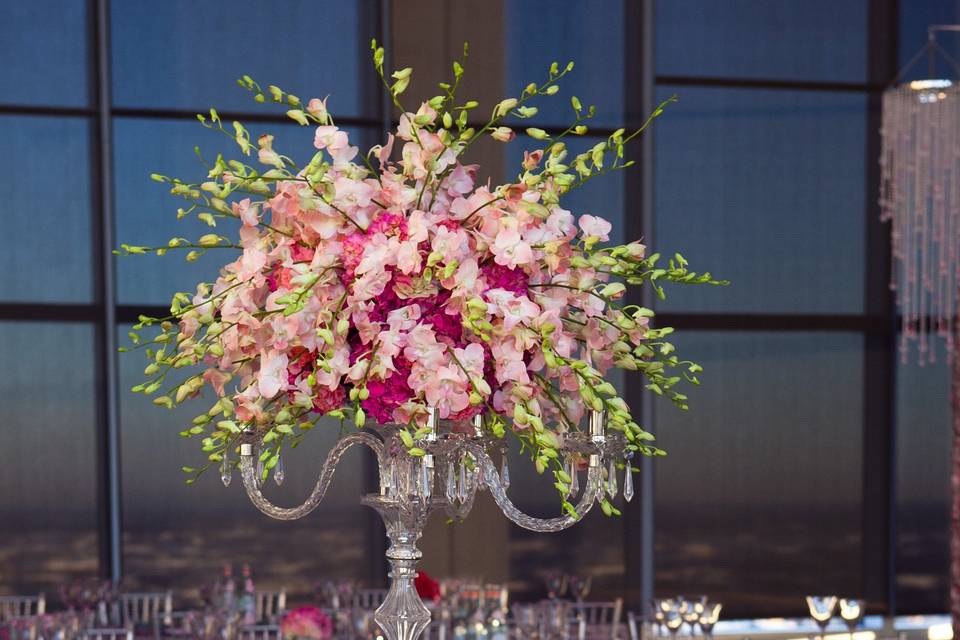 Table set up with centerpiece