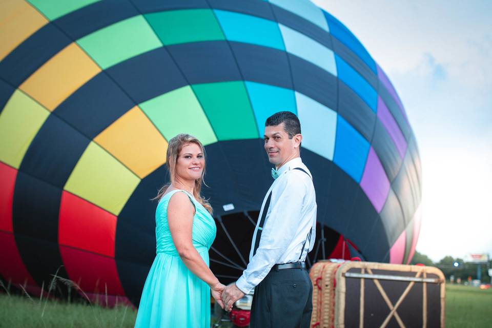 Hot air balloon wedding.