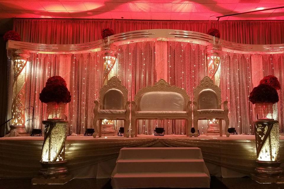 Stage and reception area