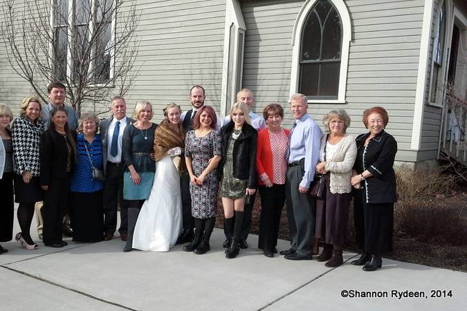 Family Picture--wedding was INdoors, but we needed more space to fit everyone in!