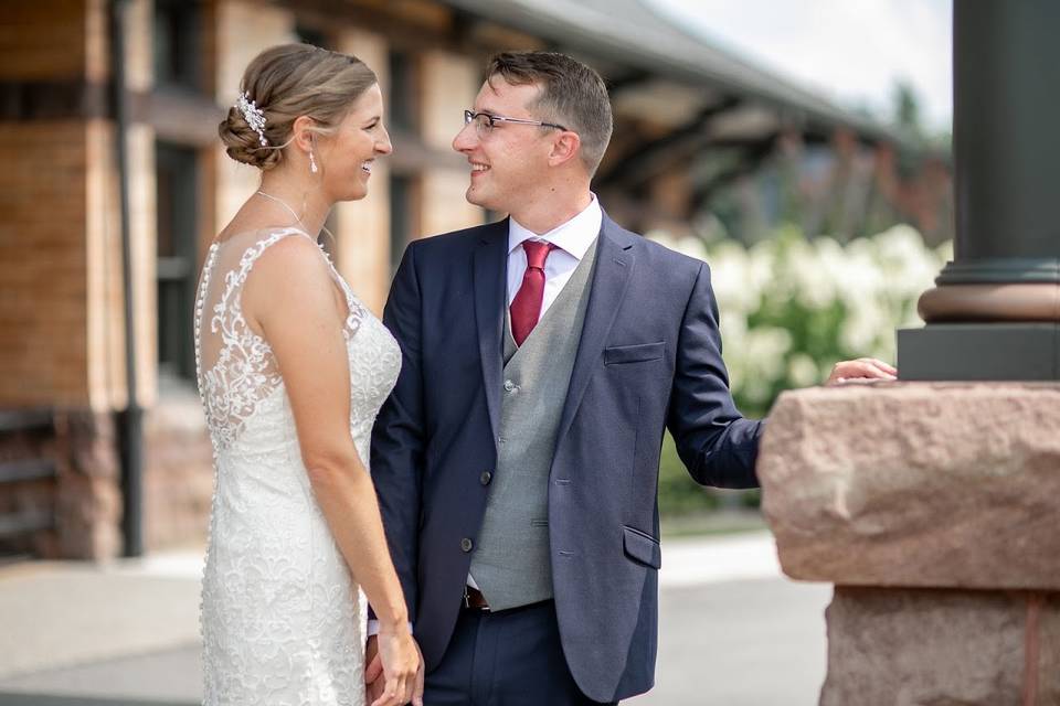 Couple at front door