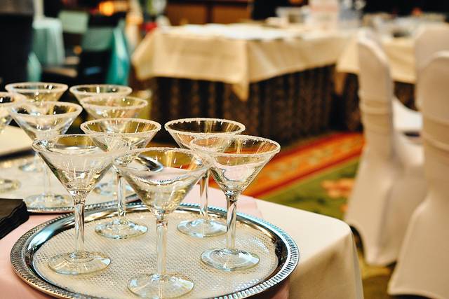 Reception cocktail glasses