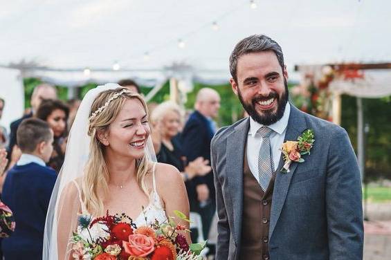 Fall Bride and Groom