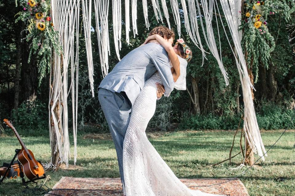 Macrame wedding backdrop