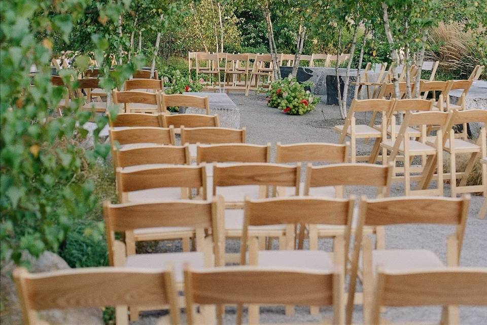 Looking onto the garden