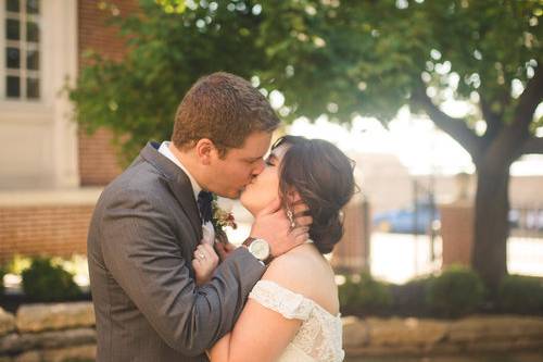 Bride and Groom Kissing