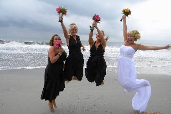 Bride and bridesmaids