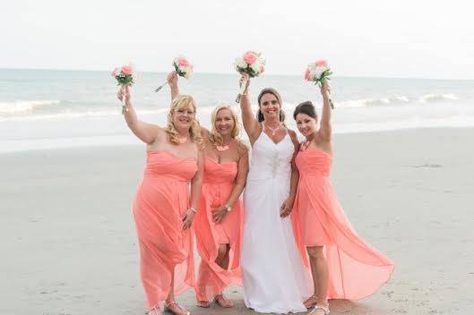 Bride and bridesmaids