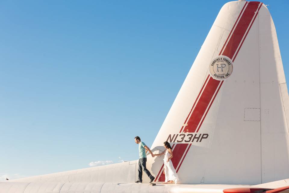 Jon and Maria on a C130