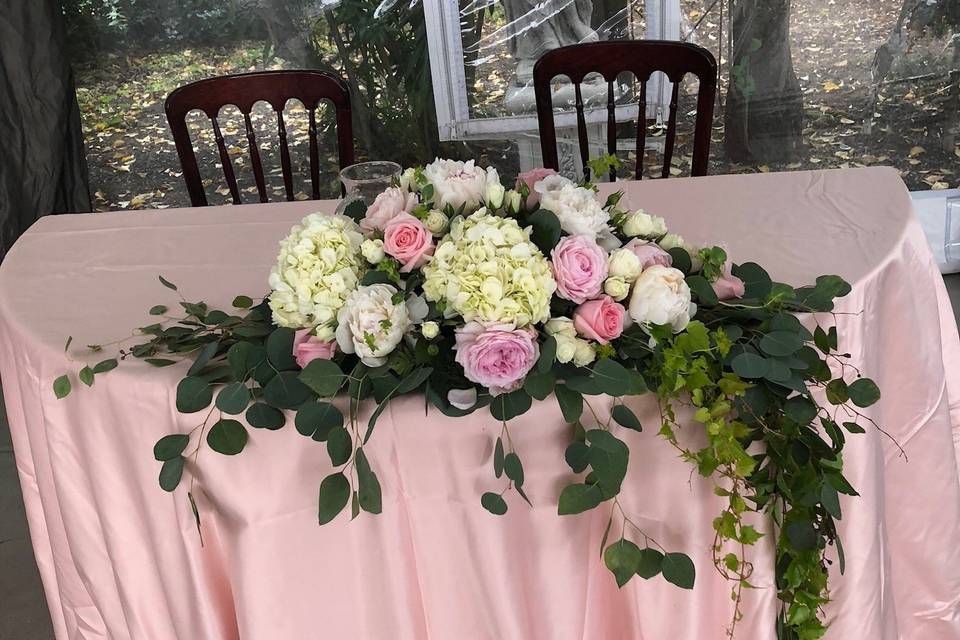 Sweetheart table decor