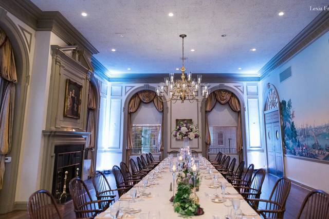 Table setup with candle centerpiece