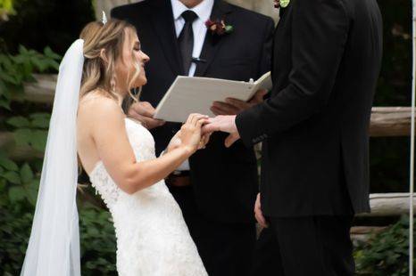 Couple and officiant