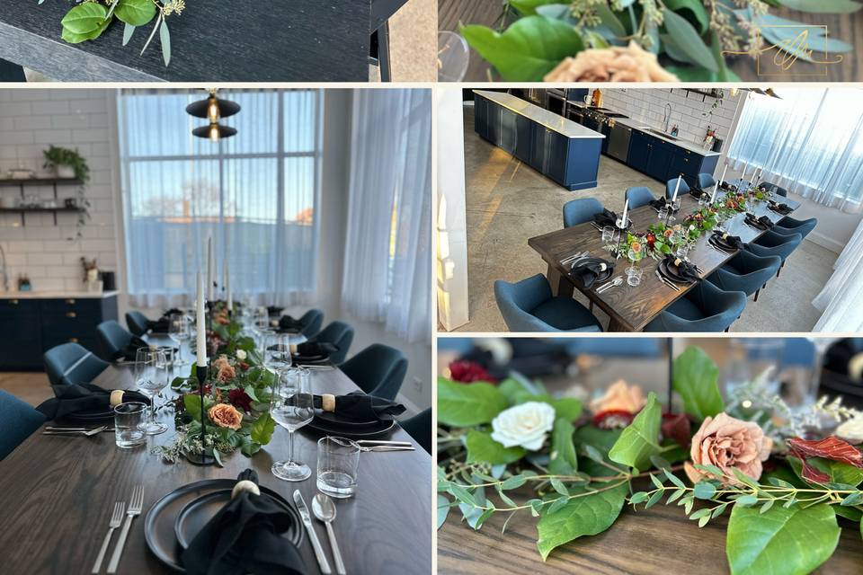 Greenery with pops of color