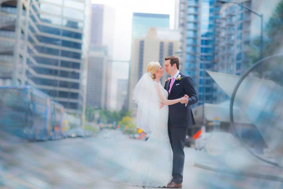 Couple sitting for a portrait