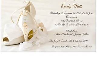 White Hydrangea Bridal Shower Invitations