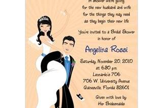 Dynamic Duo Bridal Shower Invitations